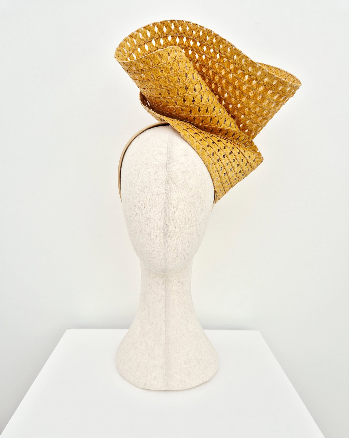 caramel straw headpiece