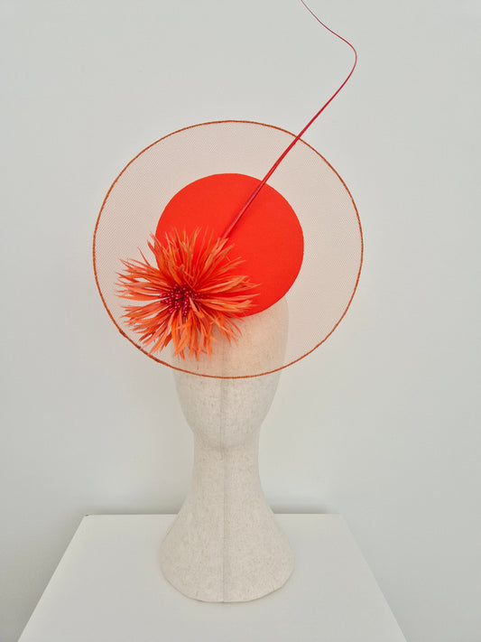 coral orange percher headpiece