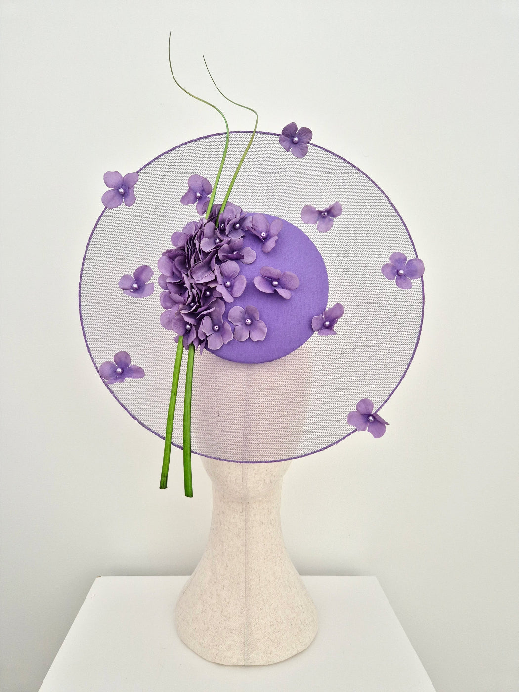 deep lilac floral percher headpiece