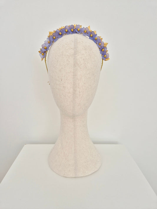 dusty blue floral crown