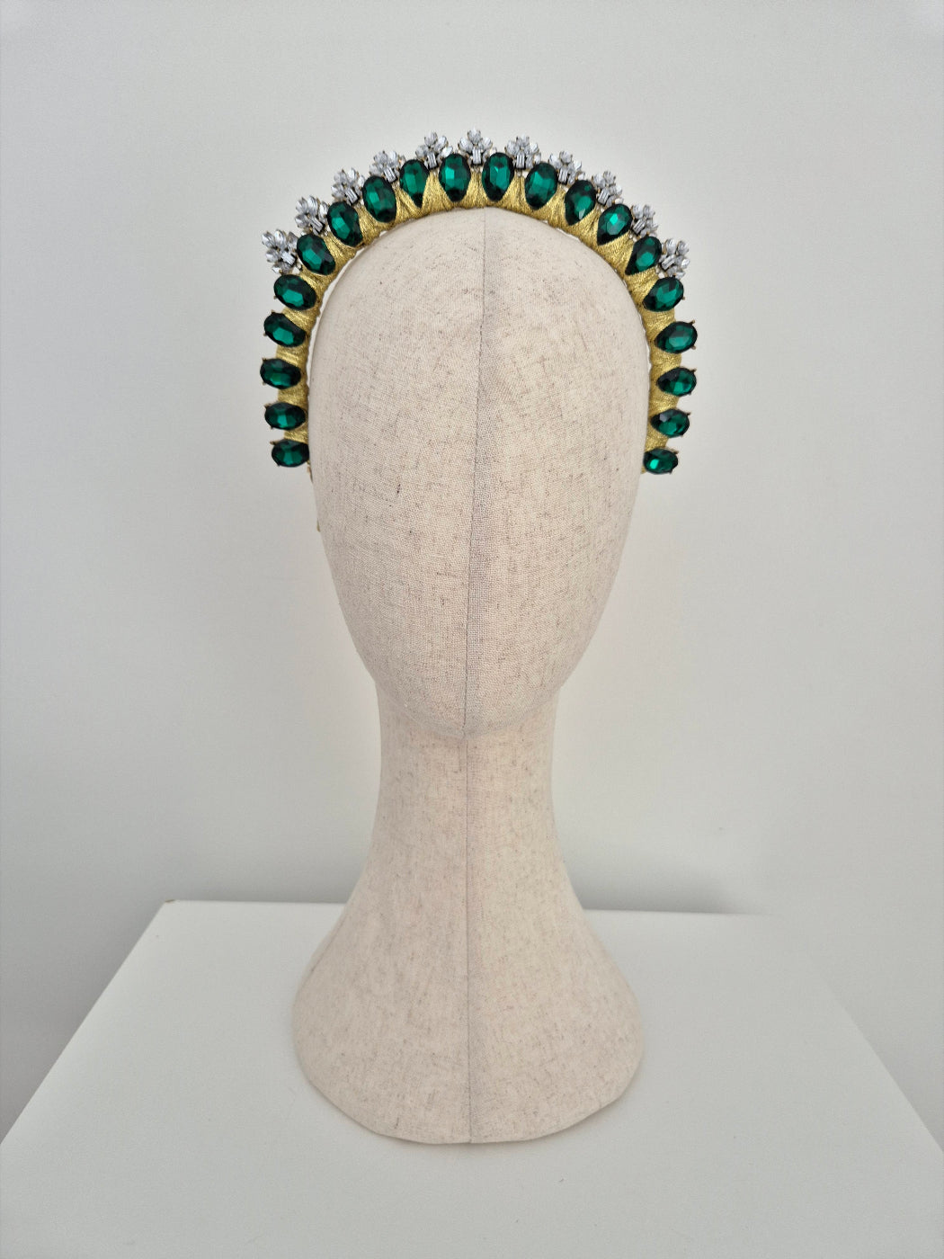 emerald green rhinestone crown