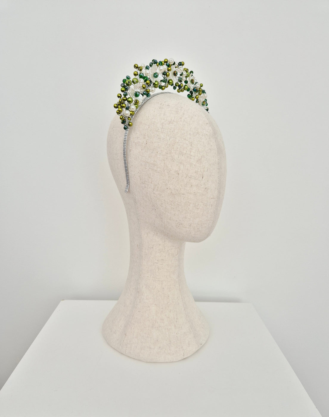 green pearl tonal headpiece side view