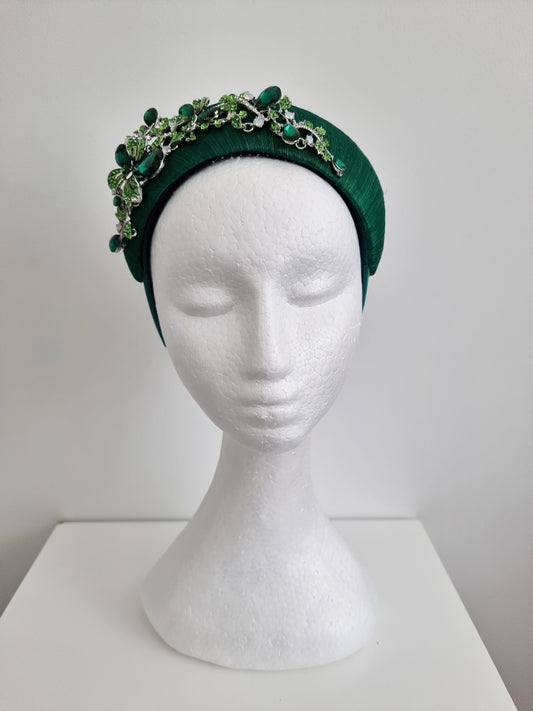 green silk headpiece