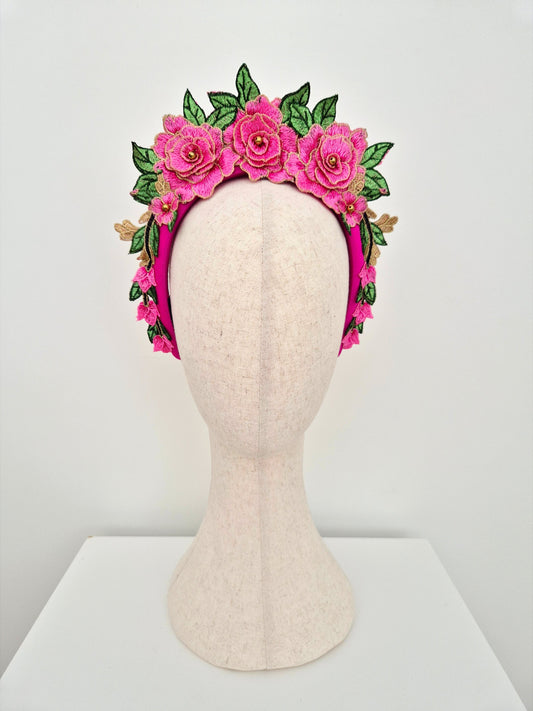 hot pink lace headband