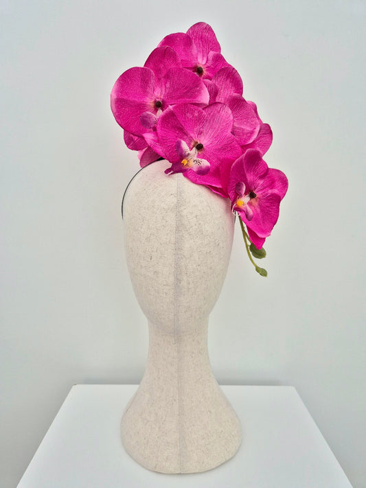 hot pink orchid headpiece