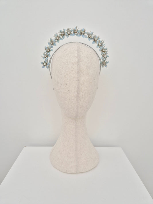 ice blue floral crown
