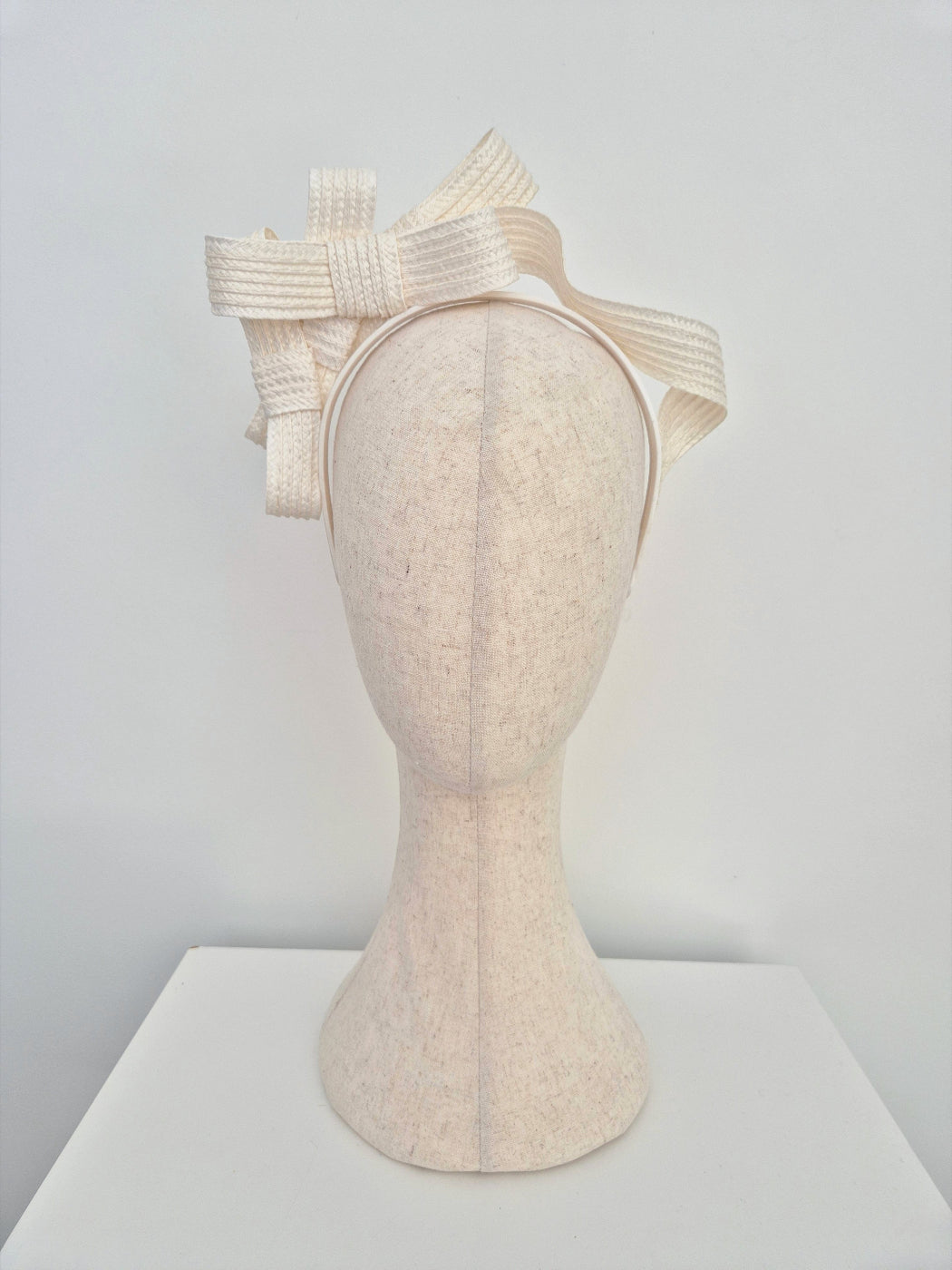 ivory stacked bow headpiece