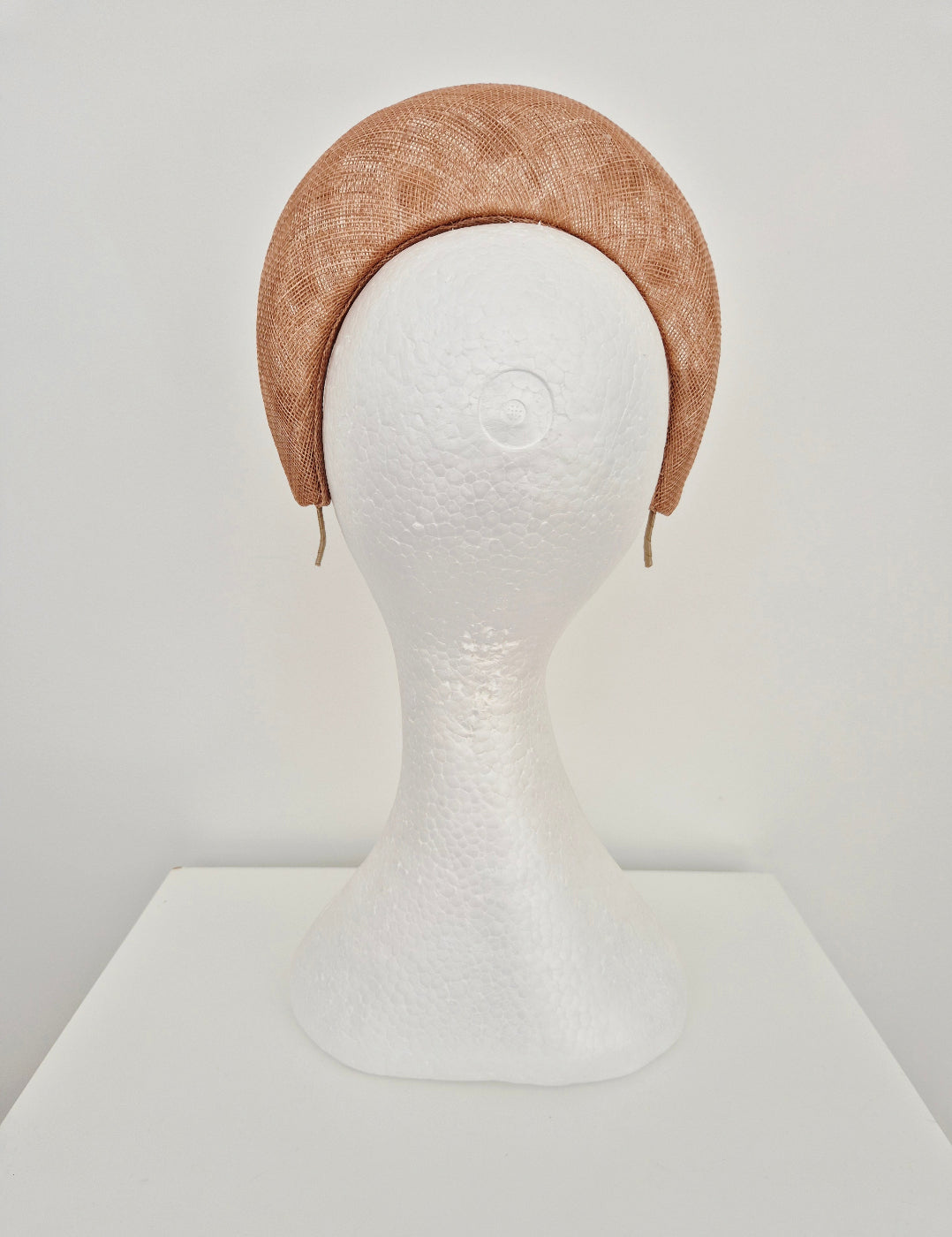 latte straw halo headpiece back view