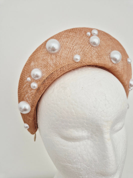 latte straw halo close up with pearls