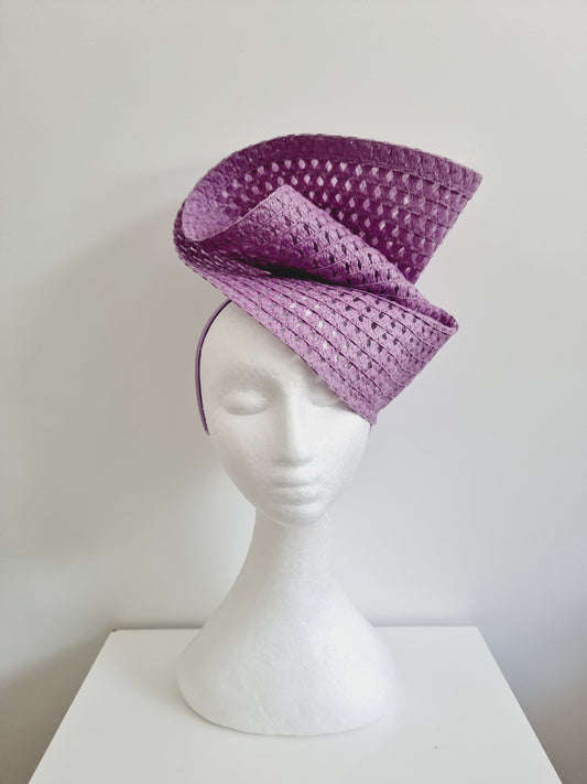 lavender straw headpiece