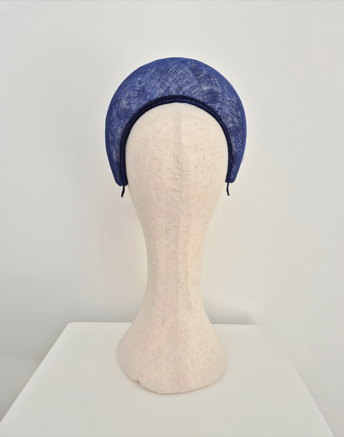 light navy blue straw halo back view