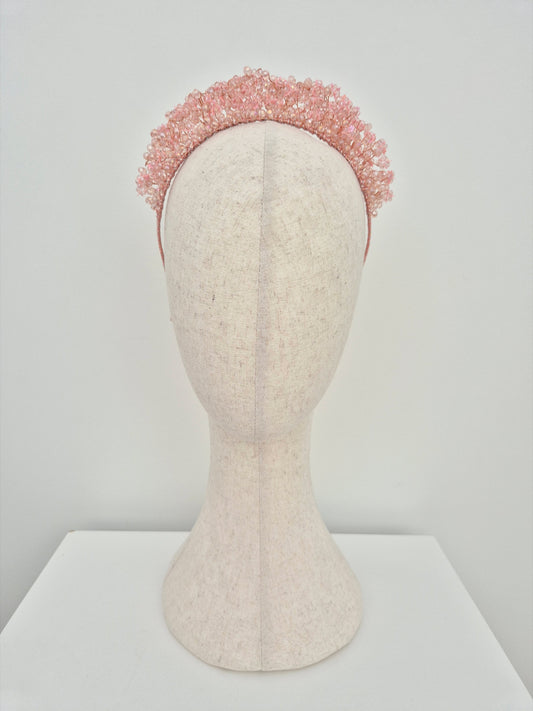 light pink crystal headband