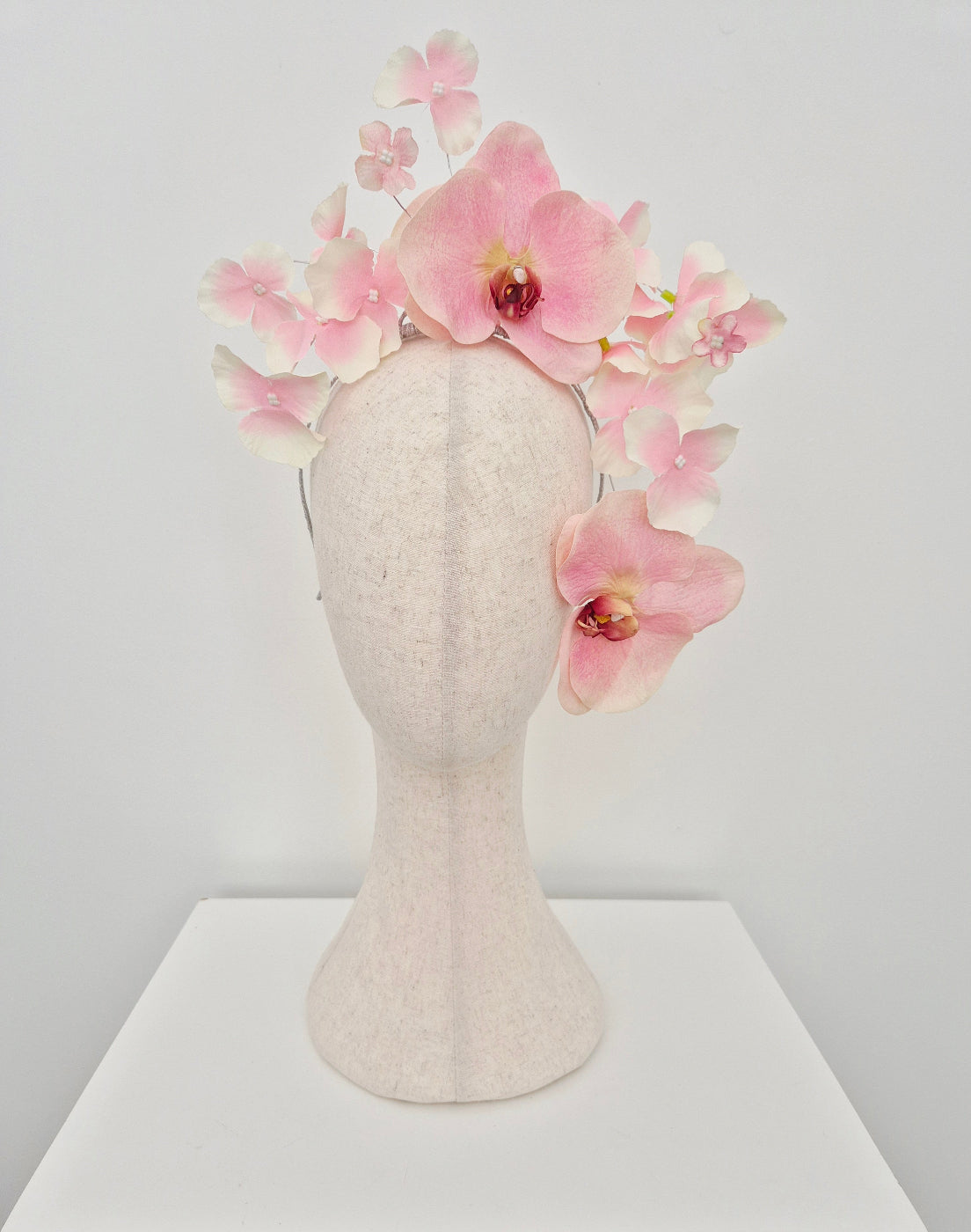 light pink floral headpiece