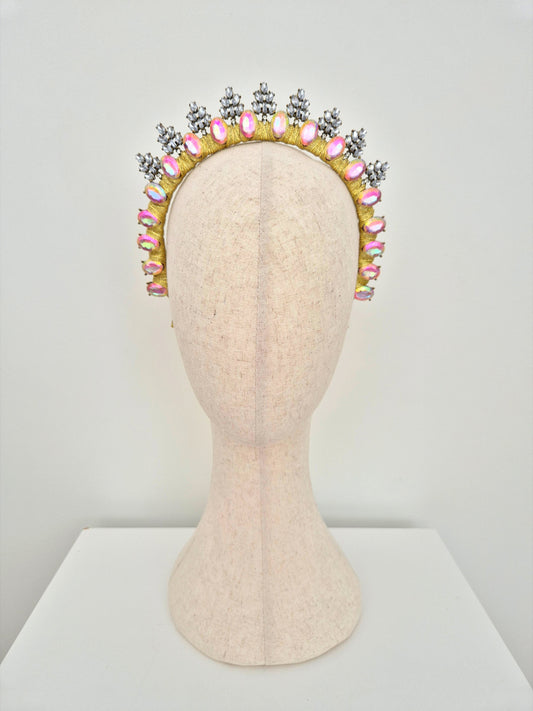 light pink rhinestone crown
