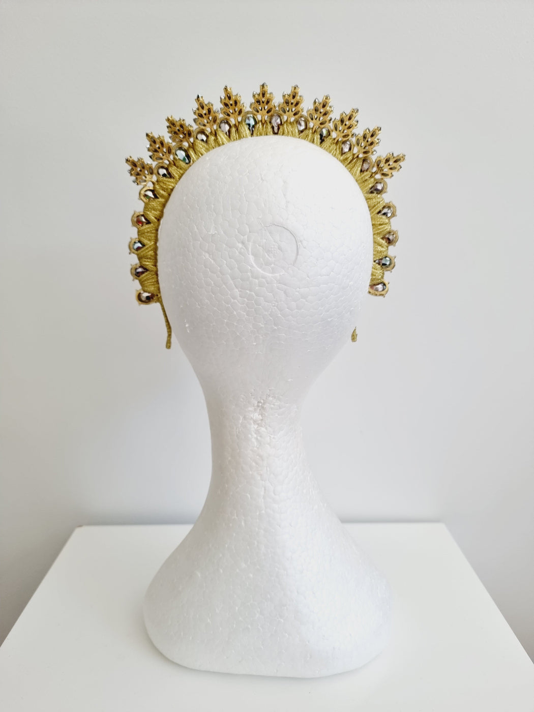 lilac rhinestone headpiece back