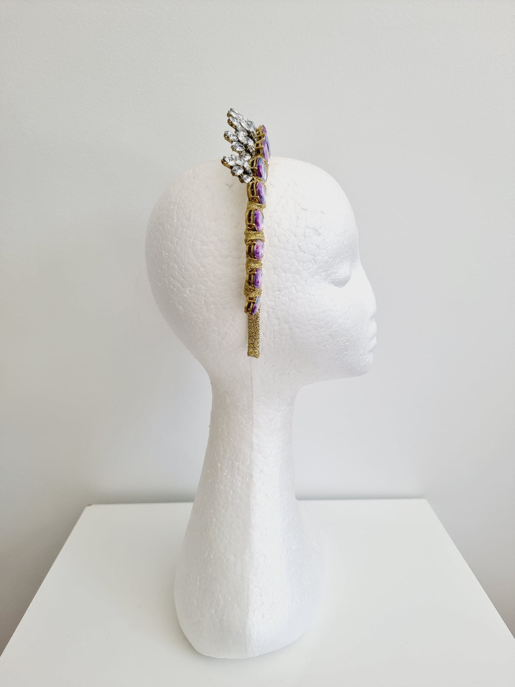 lilac rhinestone headpiece side 
