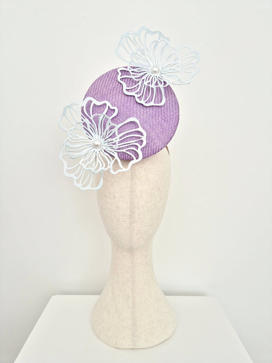 lilac and white floral percher 