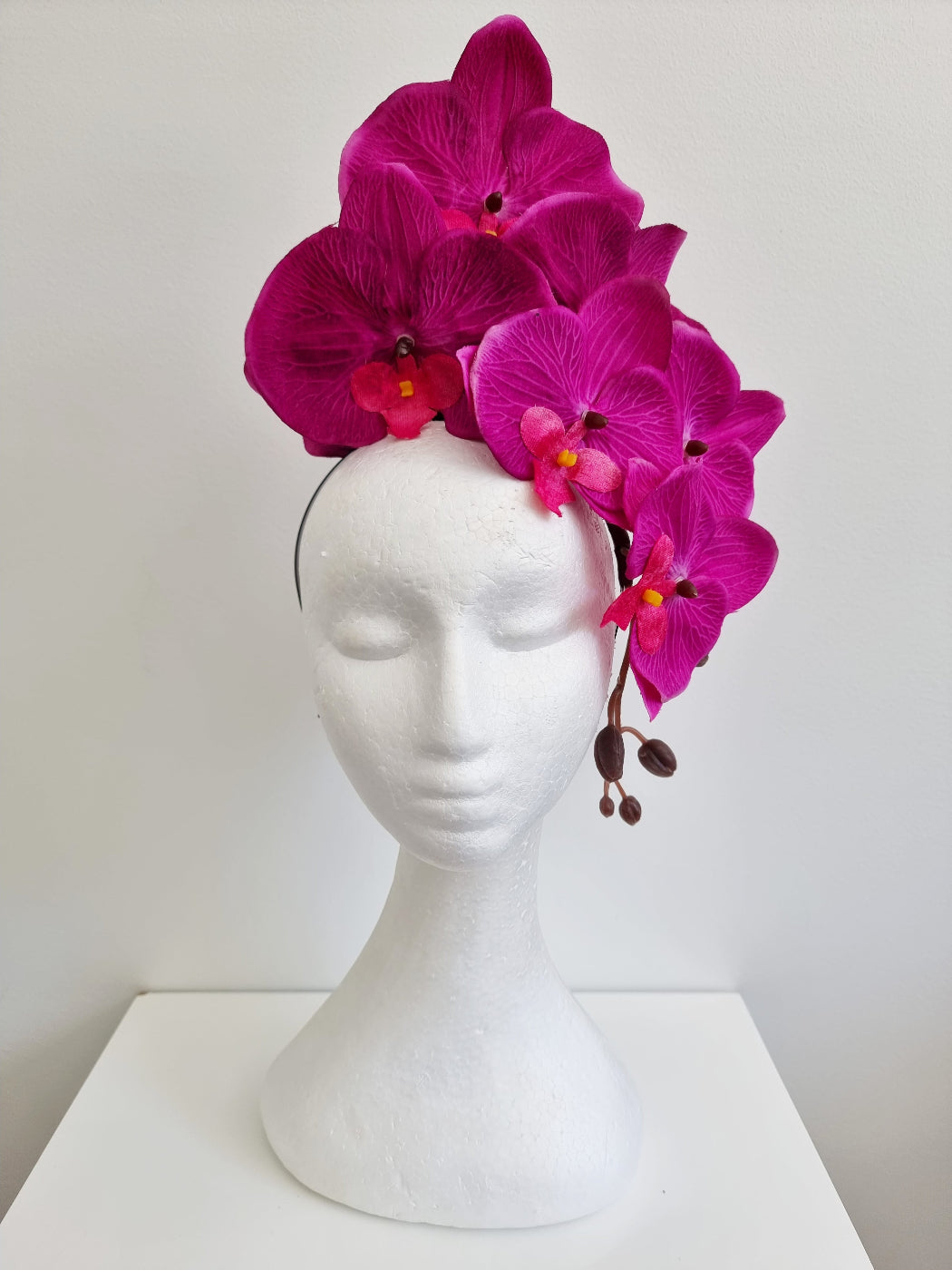 magenta orchid headpiece