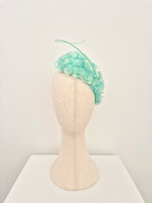 mint green 3d floral headpiece