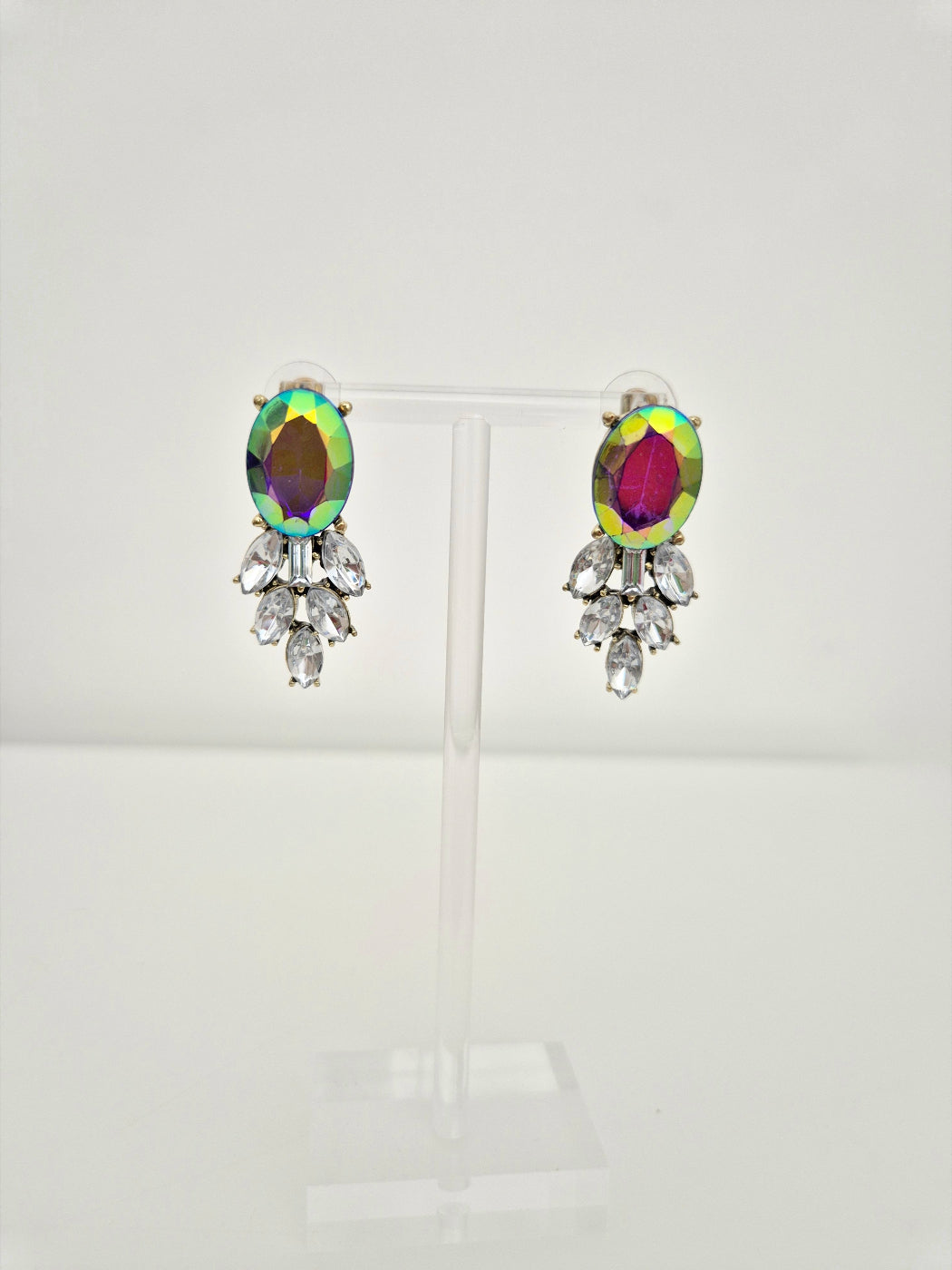 multi coloured rhinestone earings