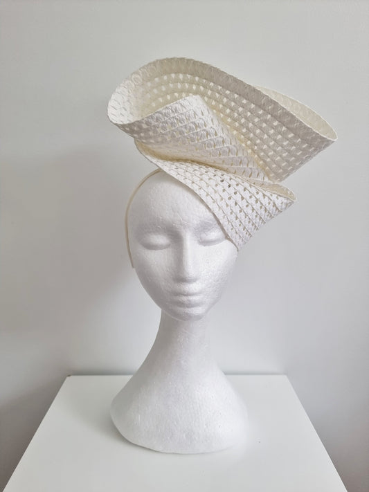 off white straw headpiece