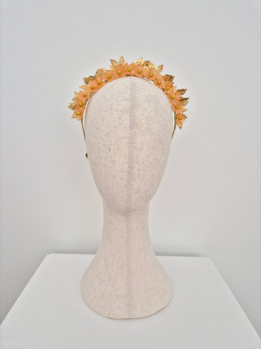 orange floral crown