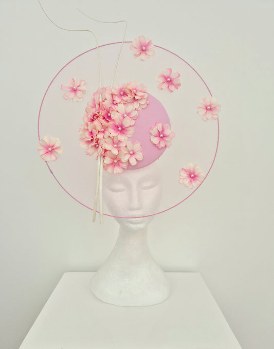 pale pink flower percher with sheer disk