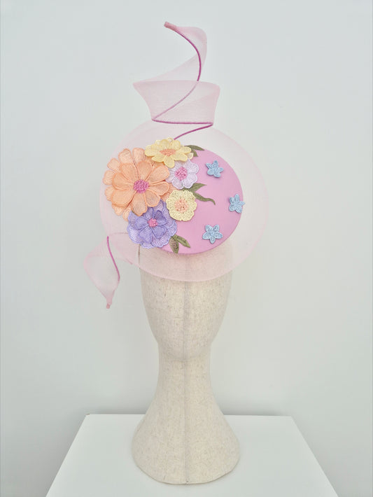 pink floral lace percher