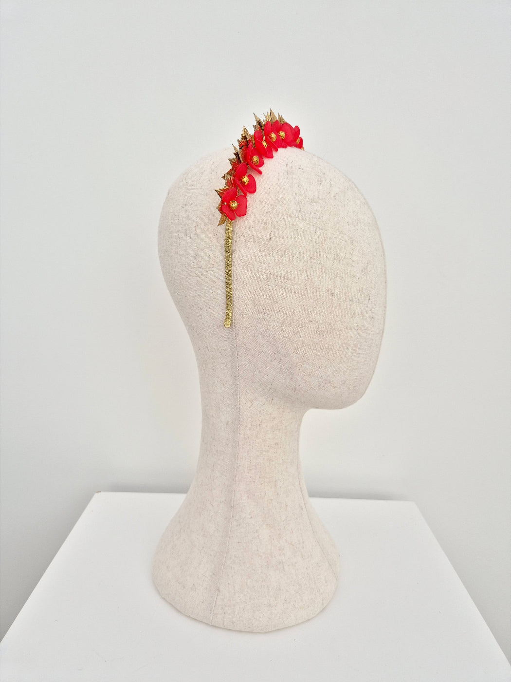 red floral headband side view