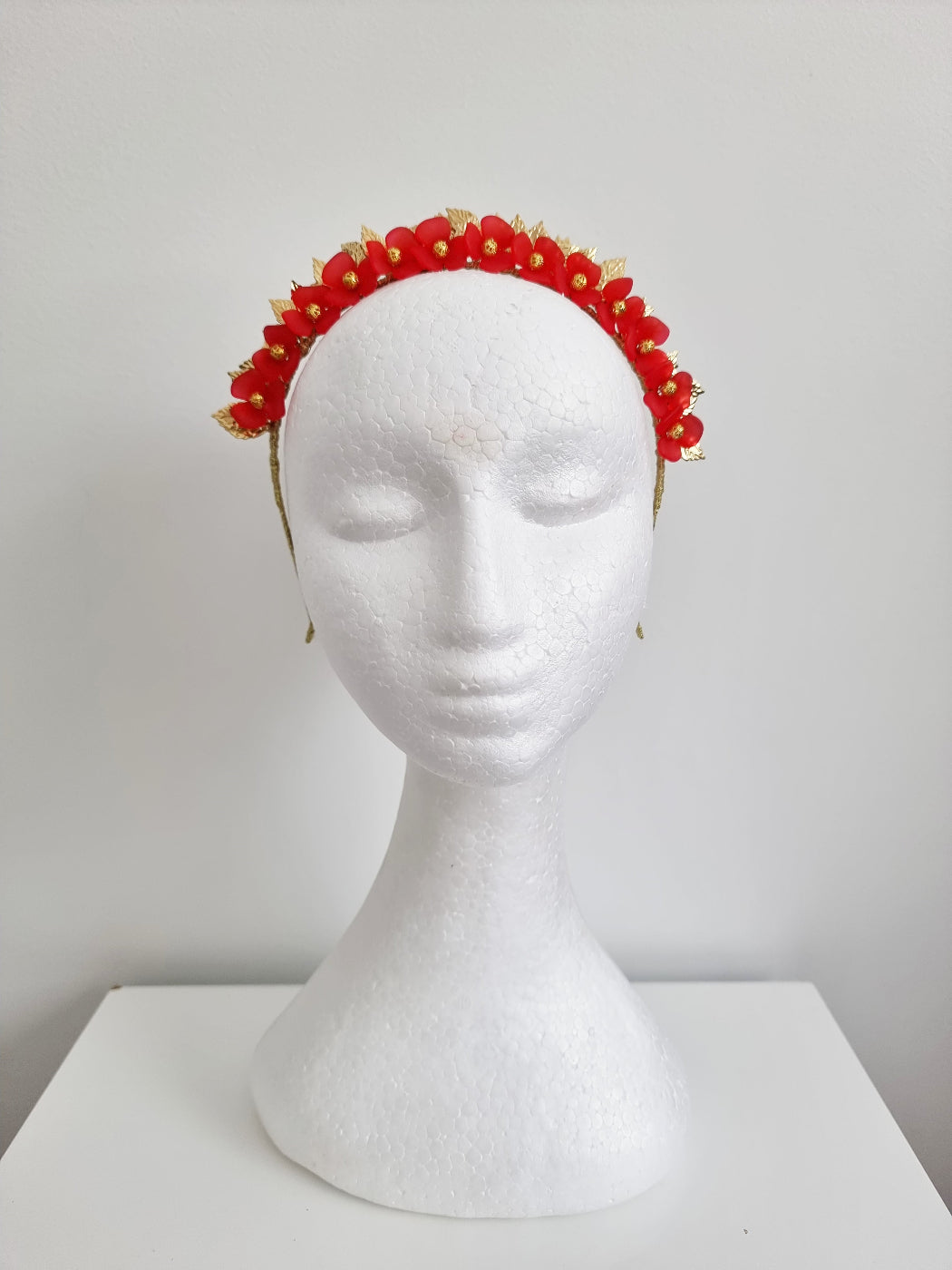 red floral resin headband