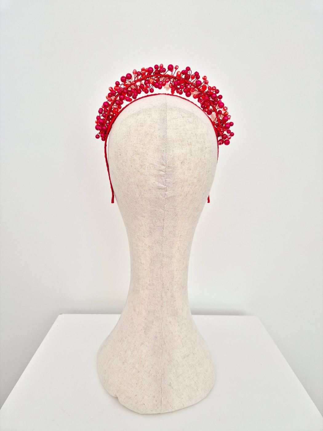 red pearl headband back view