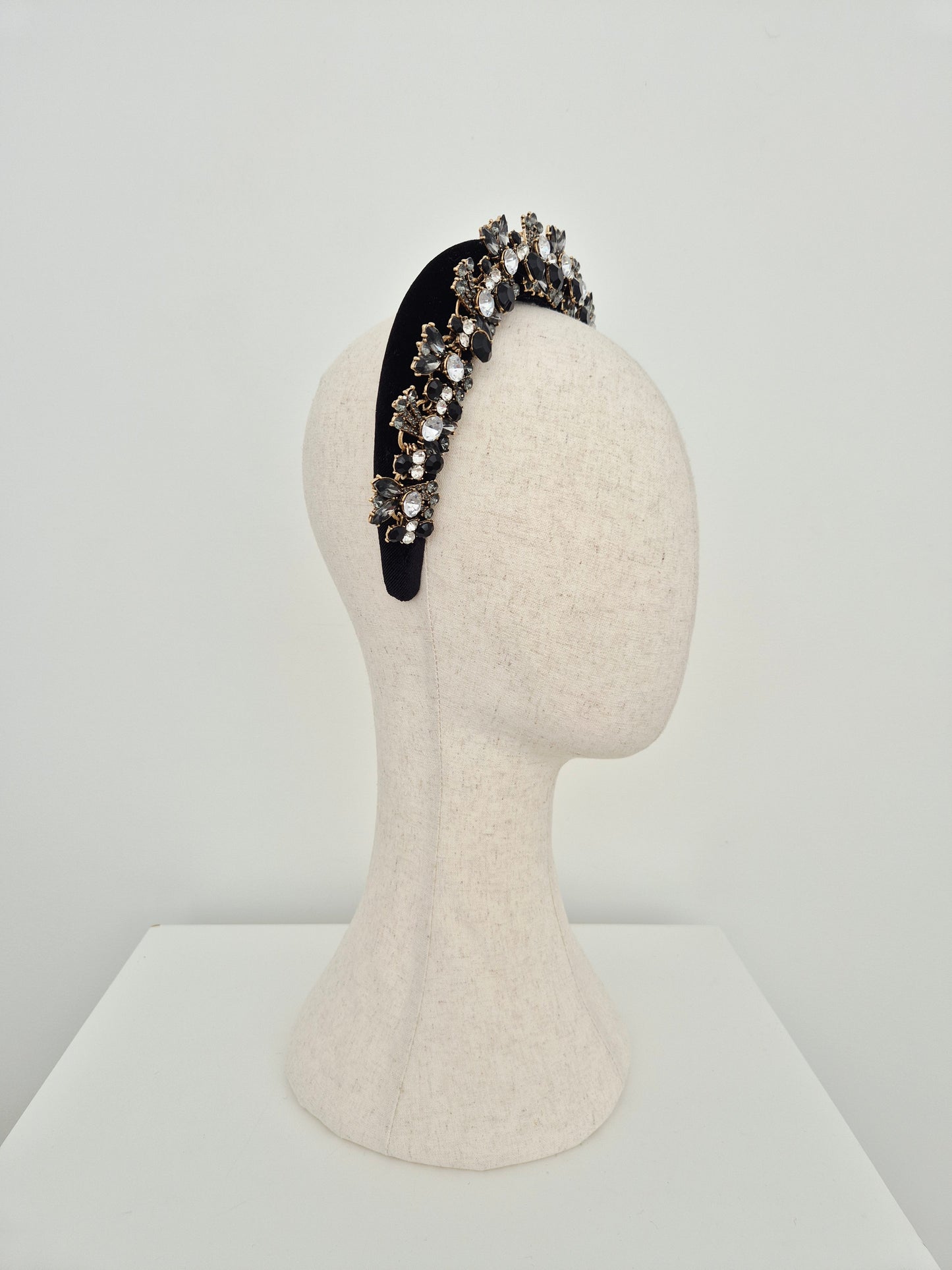 Miss Leah. Womens Black rhinestone embellished headband