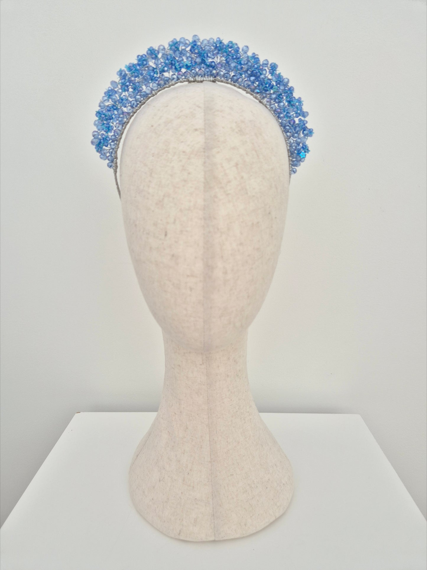 Miss Bemmie. Womens Blue crystal crown headband