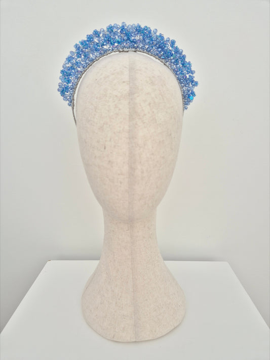 Miss Bemmie. Womens Blue crystal crown headband