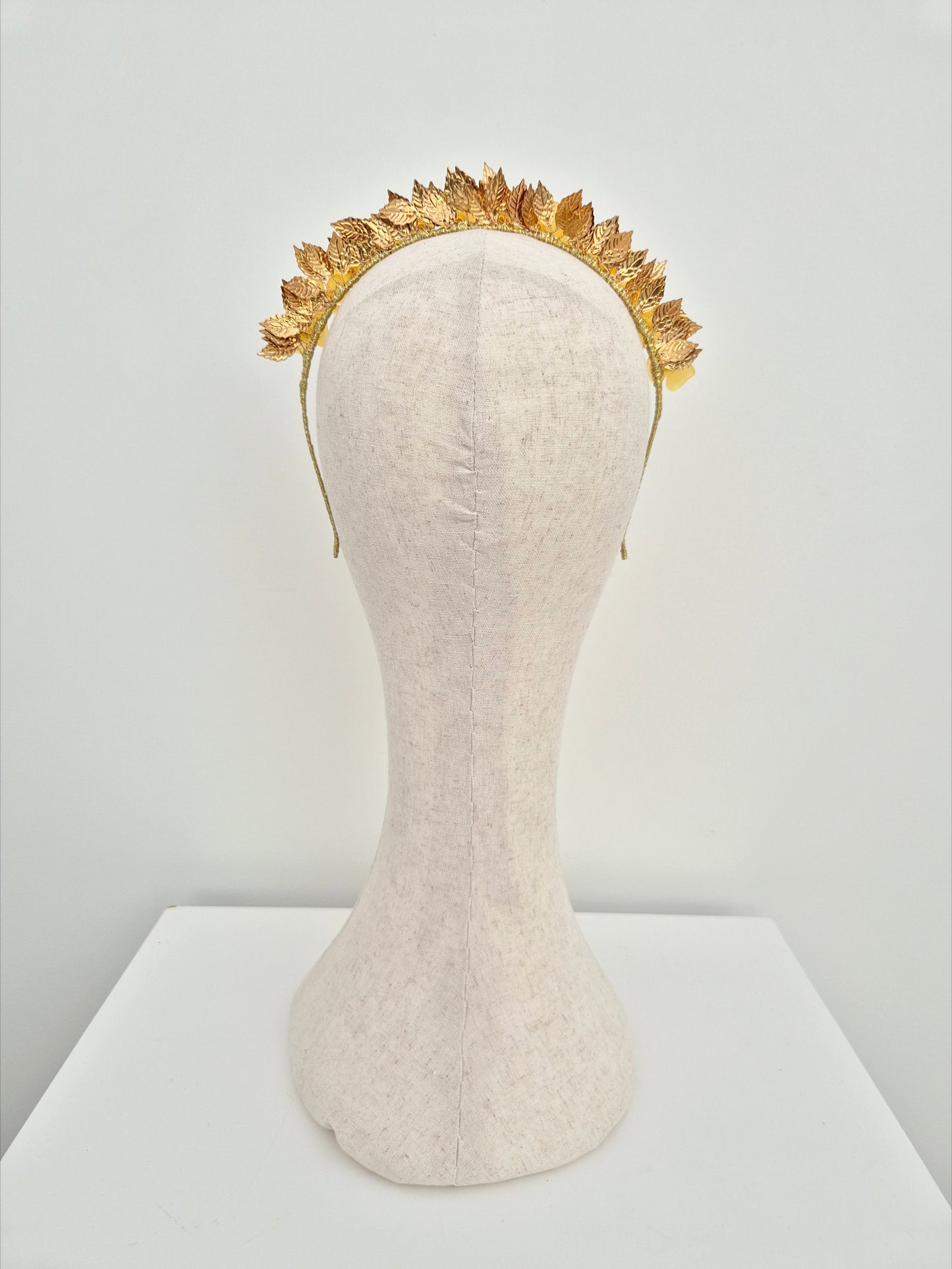 Miss Freya. Womens embellished flower headband in Honey Yellow /gold