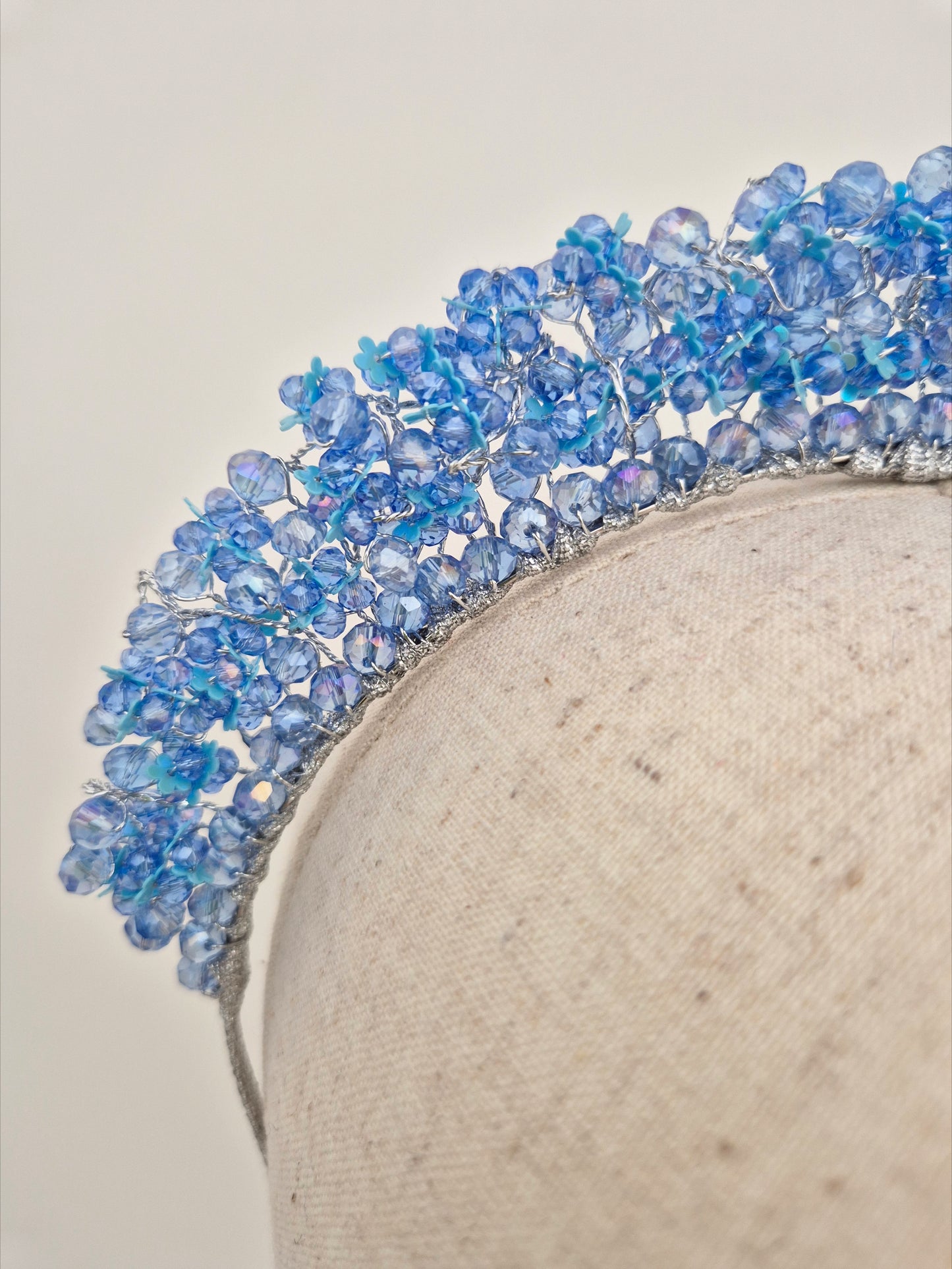 Miss Bemmie. Womens Blue crystal crown headband