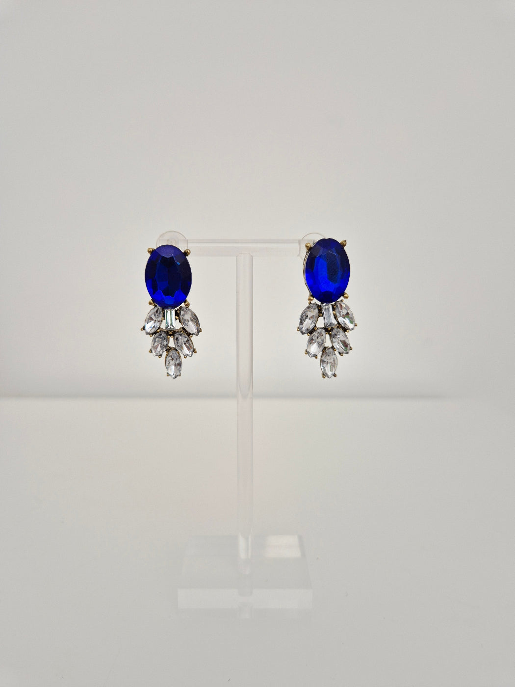royal blue rhinestone earings