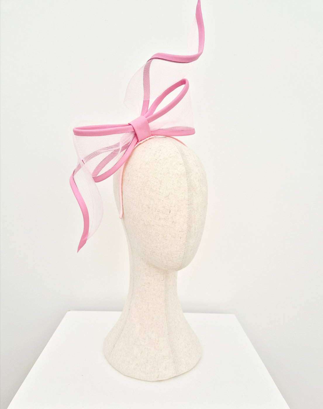 pink bow headband side front