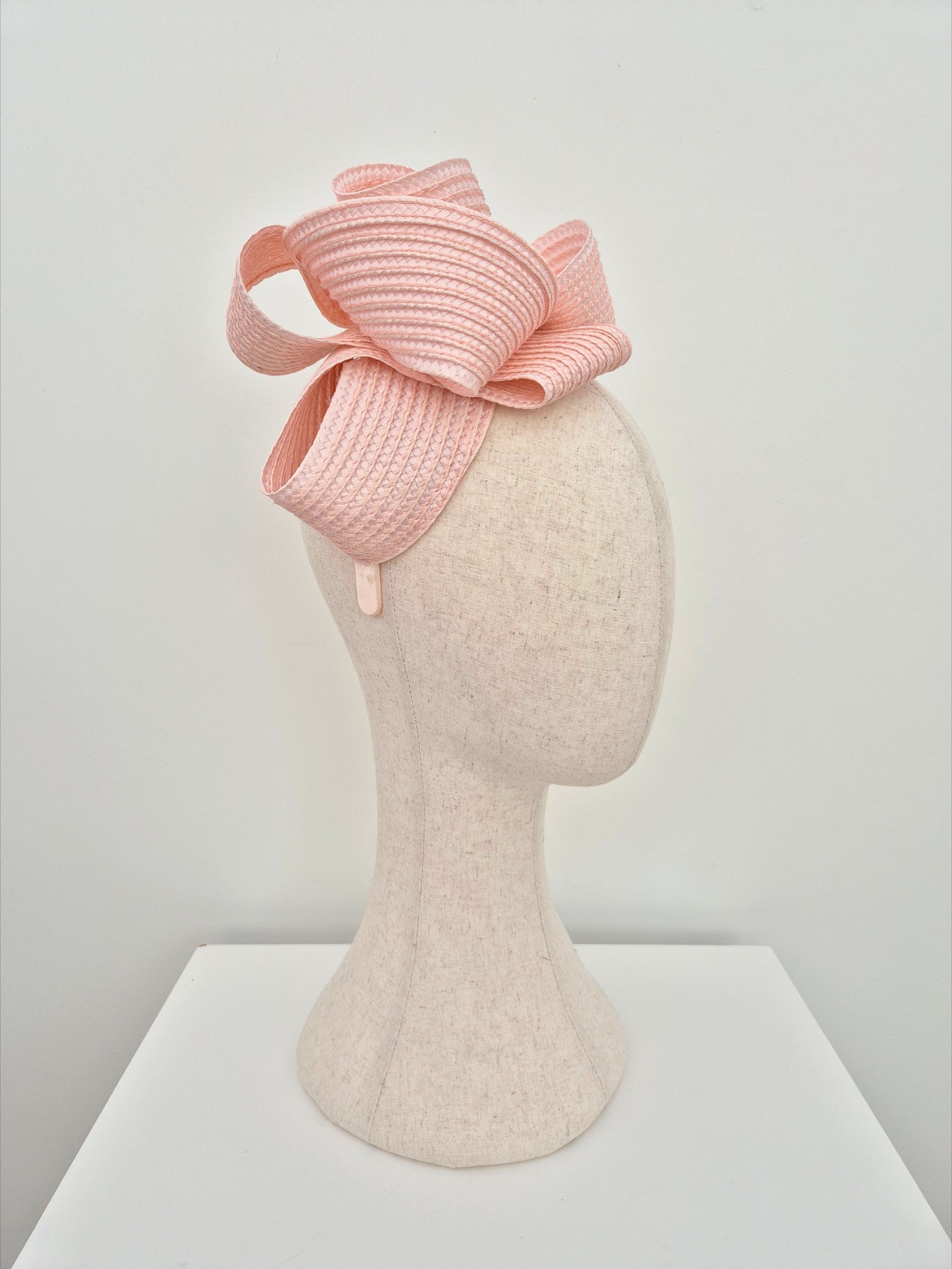 side view baby pink loop headpiece