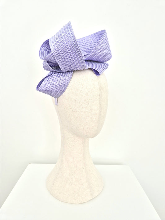 side view lavender loop headpiece