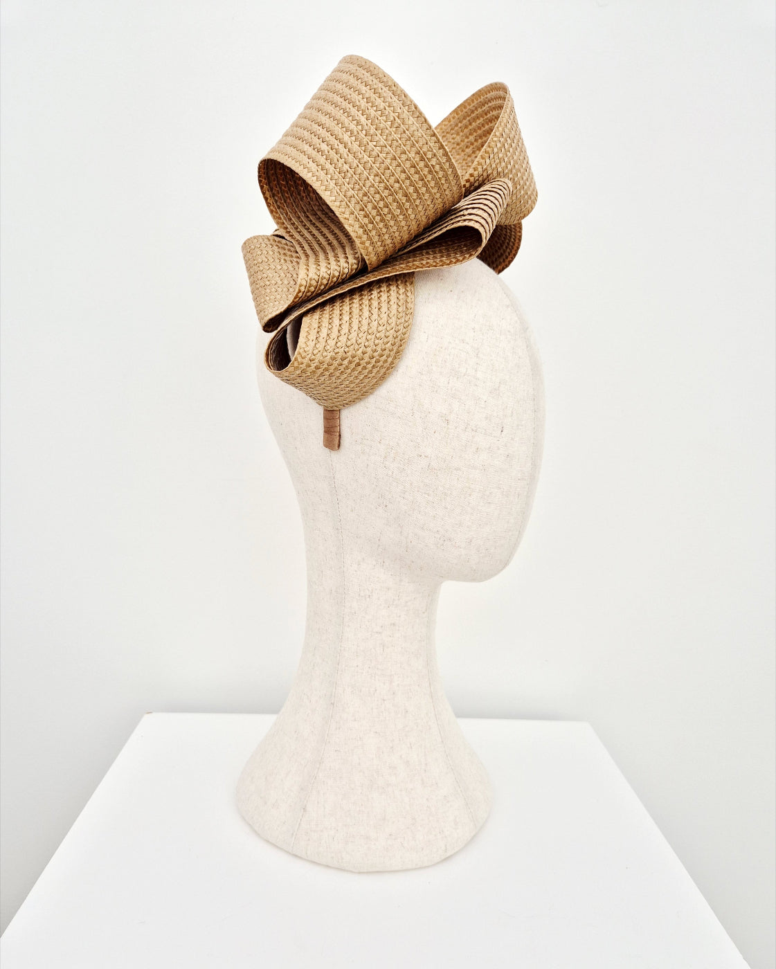 taupe loop headpiece side view