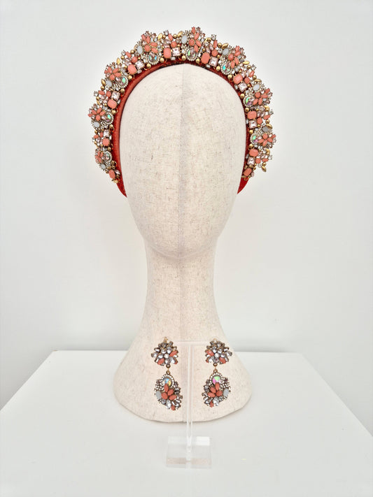 terracotta rhinestone headpiece set