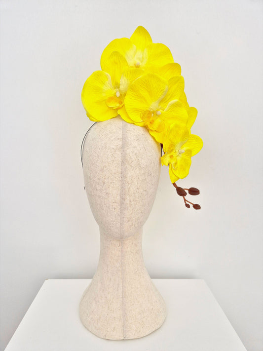 yellow orchid headpiece