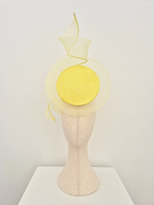 yellow straw percher headpiece