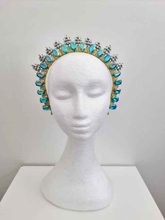 blue rhinestone headpiece