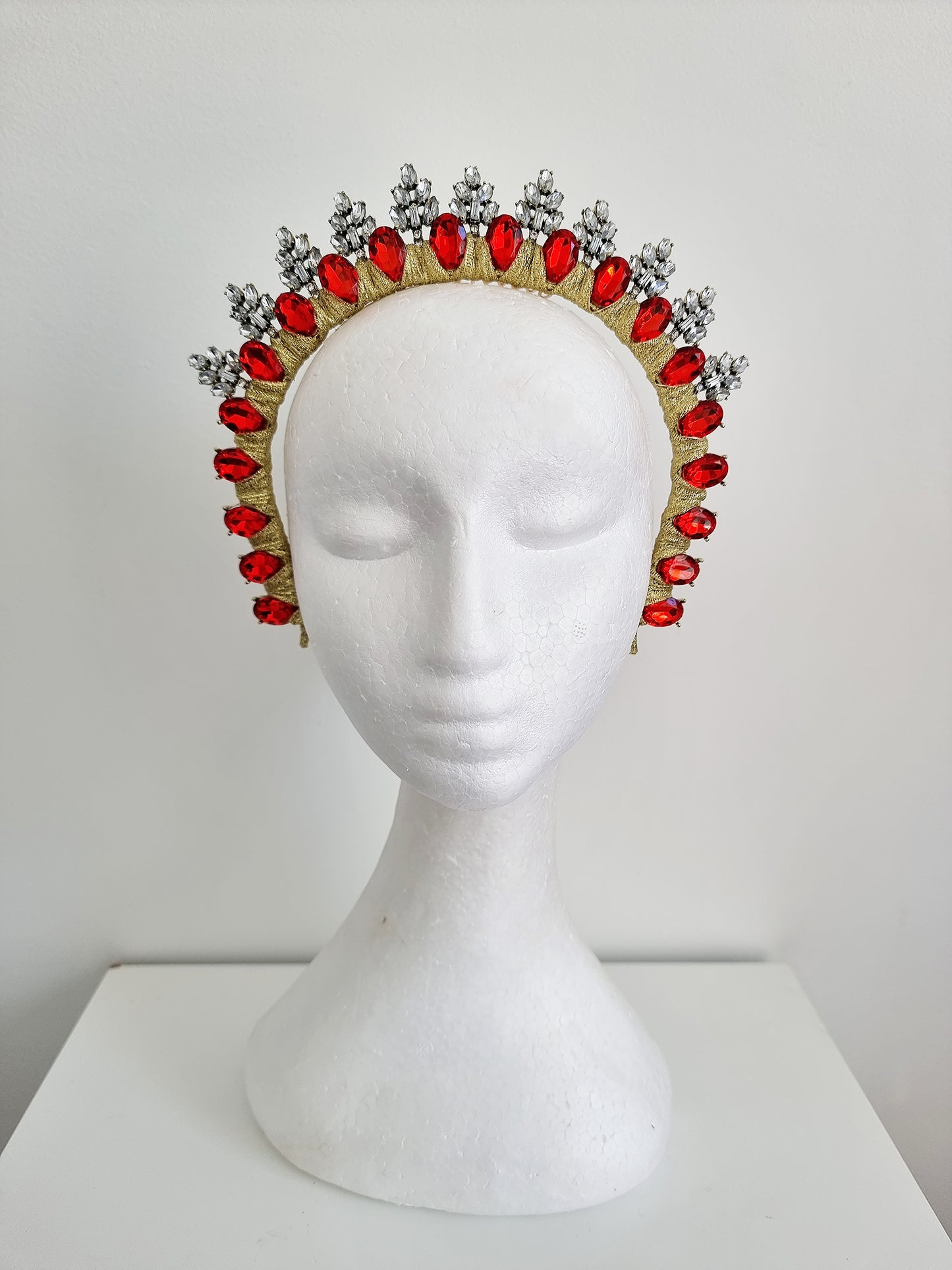 red rhinestone headpiece