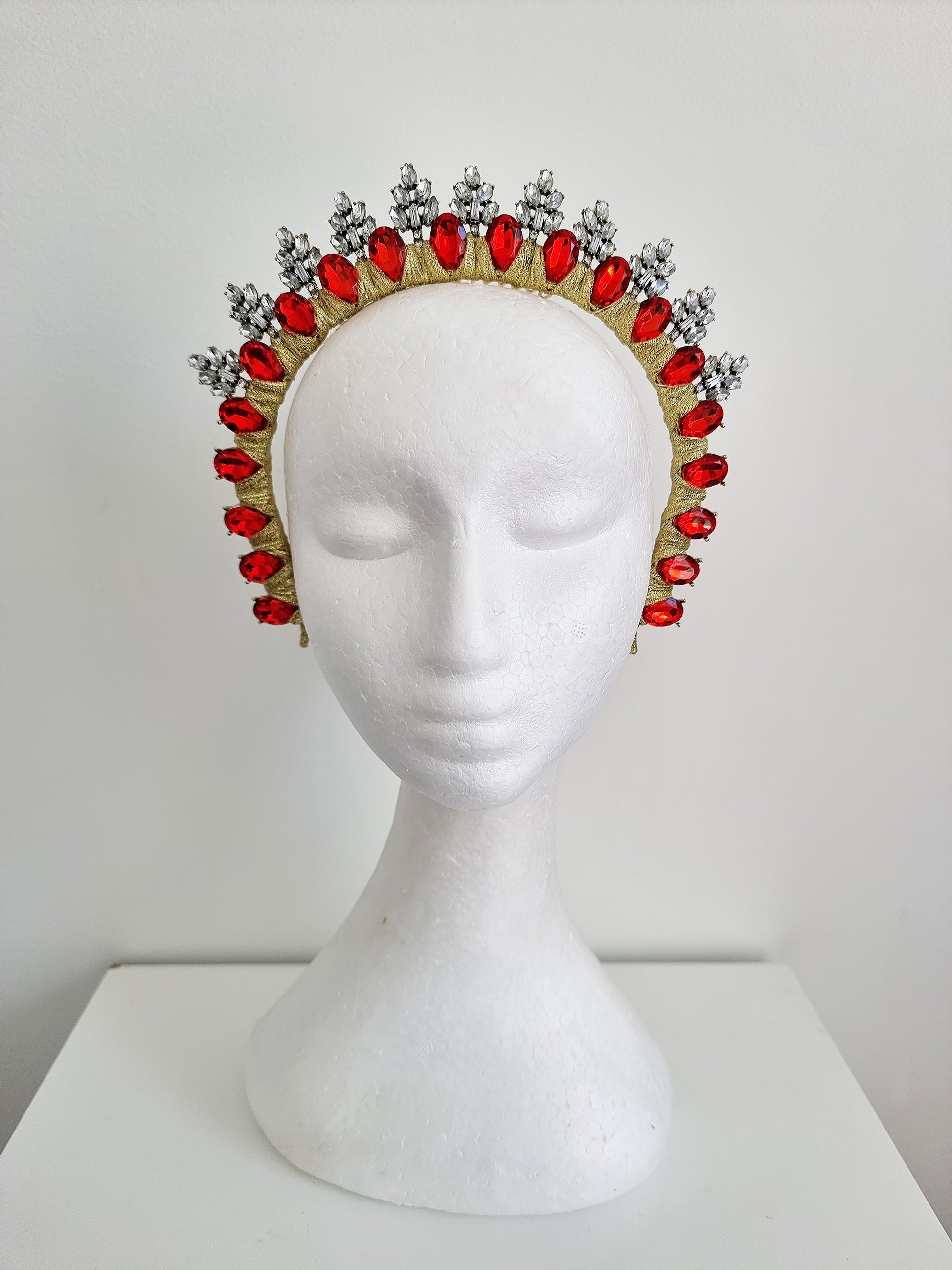 red rhinestone headpiece