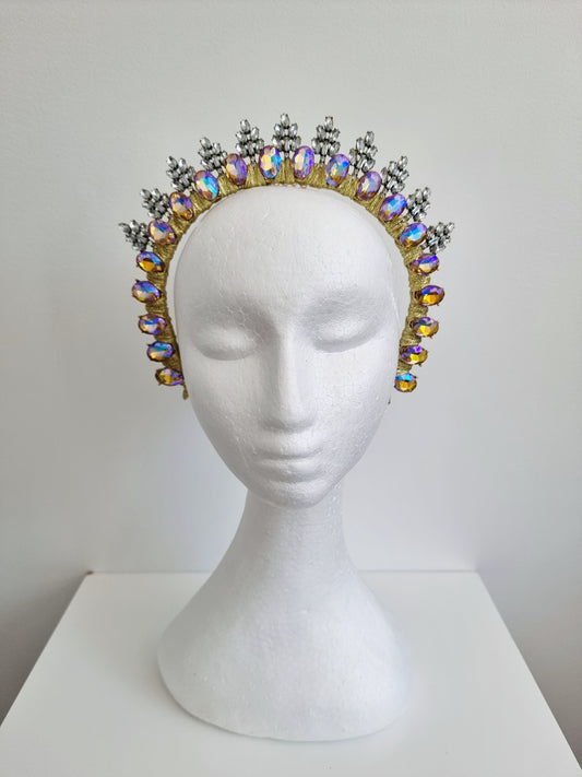 yellow ab rhinestone headpiece